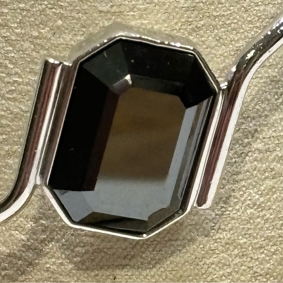 EUC Swarovski Silver and Black Bangle Bracelet - Picture 3 of 8